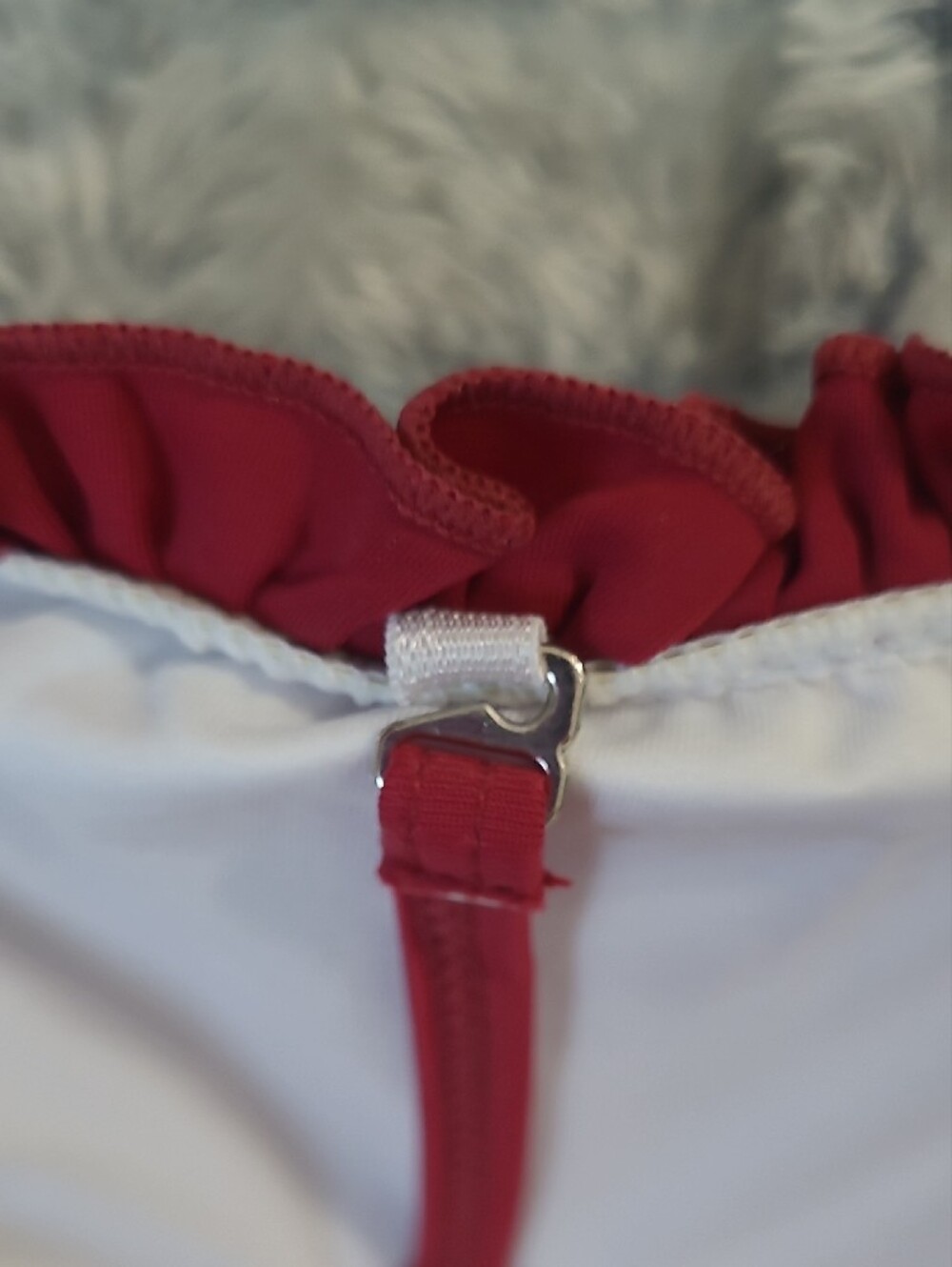 Red Ruched One-Piece Swimsuit - Picture 4 of 6